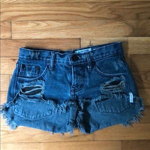 One teaspoon black denim shorts